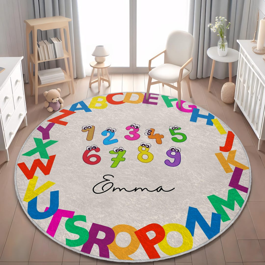 School Abc Rug Alphabet Rug, Abc Rugs Kids, Learning Rug, Bedroom Learning Rug ...