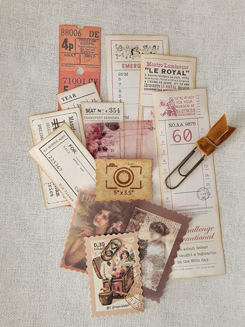 Creative Journaling Supplies Vintage Style Journal Kit Paper Collection Handmade Decorative Folio Shabby Chic Design Floral Elements Journal Decoration Materials Memory Keeping Supplies Scrapbook Project Essentials Vintage Inspired Pages