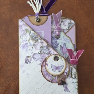 junk journal folio, junk journal pocket, creative journaling supplies, vintage style junk journaling, purple floral junk journal supplies