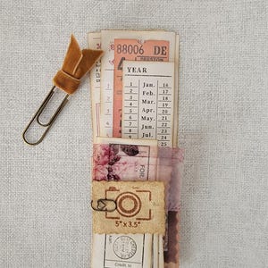 Paper Craft Collection Vintage Journal Supplies Creative Journaling Kit Decorative Paper Elements Shabby Chic Design Handmade Folio Set Memory Keeping Materials Artistic Journal Pages Scrapbook Making Supplies Floral Design Elements