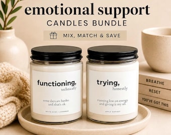 Funny Emotional Support Candle Bundle Choose Any 2 Burnout Candles for Coworkers and Overworked Friends