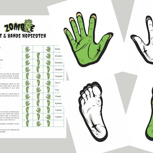 Zombie Feet & Hands Hopscotch