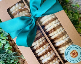 Peruvian Alfajores: Handmade Dulce de Leche Cookies (Box of 20)