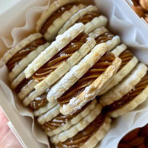 Homemade Peruvian Alfajores: Dulce de Leche Cookies (12 Mini)