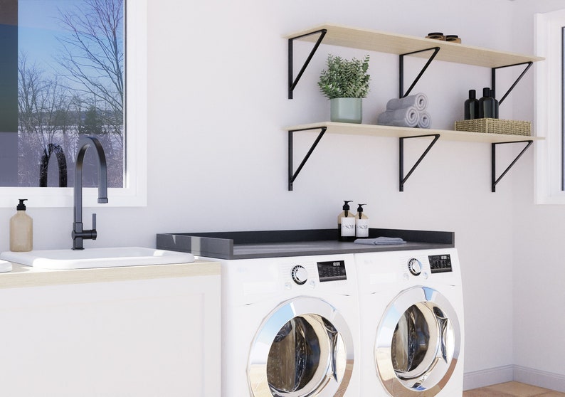 Washer and Dryer Countertop Made With Recycled Wood Etsy