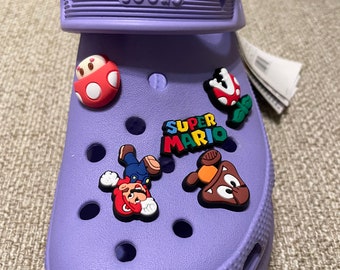 1set 5Pieces croc style jibbitz shoe charms colourful super Mario high quality