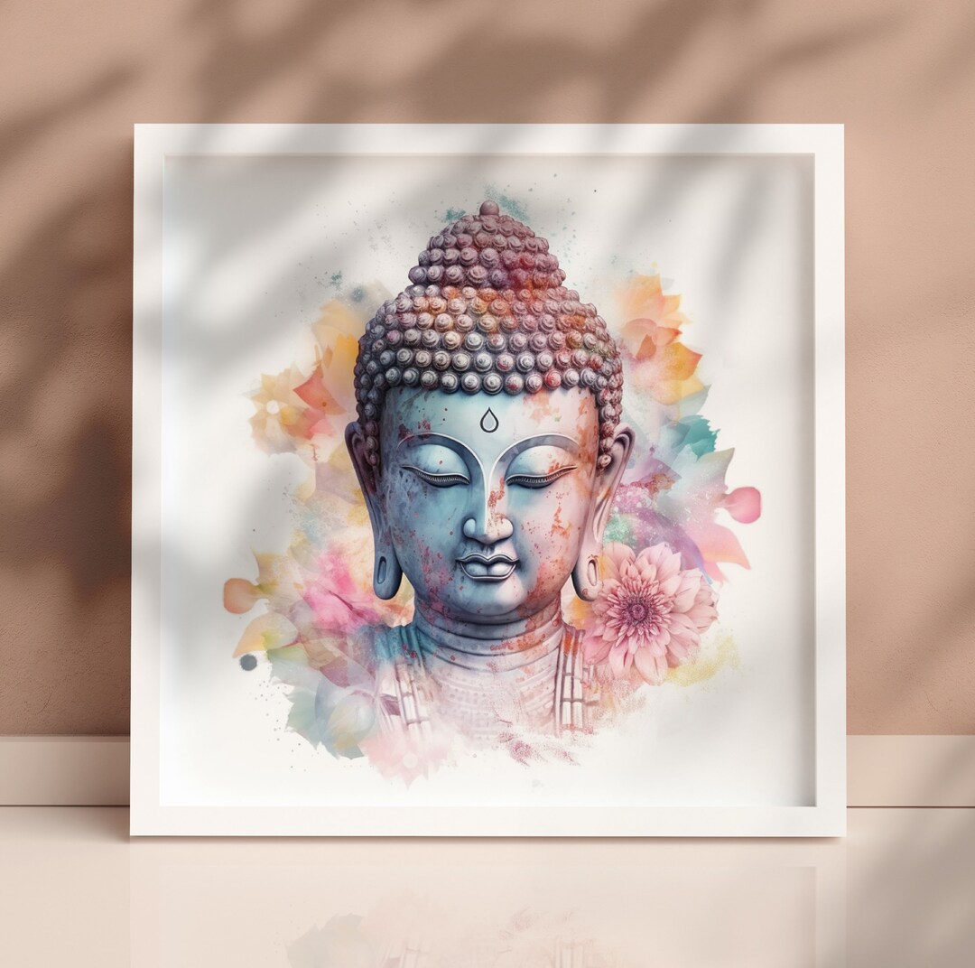 Buddha Wall Art Buddha Print Printable Wall Art Watercolor Etsy