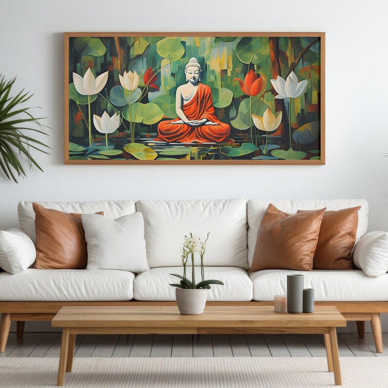 Buddha Wall Art Buddha Canvas Painting Buddha Wall Decor Spiritual Abstract Art Buddhist Wall