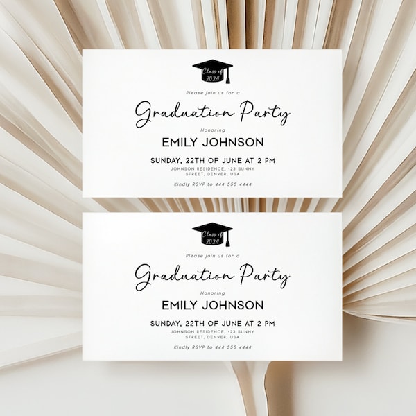Graduation Party Mini Invitation Grad Party Insert Card Printable 2024 Grad Party Invite Graduation Enclosure Card Simple Graduation Invite