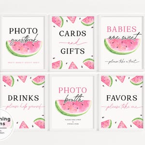 Lot de plaques pour le premier anniversaire pastèque, rose Un dans un melon, ensemble de plaques pour le 1er anniversaire pastèque, décoration de table de fête d'été pastèque BK11