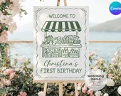Farmers Market Birthday Welcome Sign: Printable Poster for 1st Birthday - Digital Download FV1