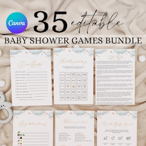 Over the Moon Baby Shower Games Gold Moon Baby Shower Games Package Twinkle Twinkle Little Star Baby Shower Game Set Printable Games PQ4