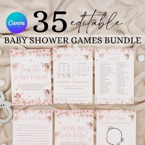 Pink Fairy Baby Shower Game Bundle, Floral Fairy Shower Game Kit, Little Fairy Baby Shower Games Package, Magical Fairy Baby Shower Game FY2