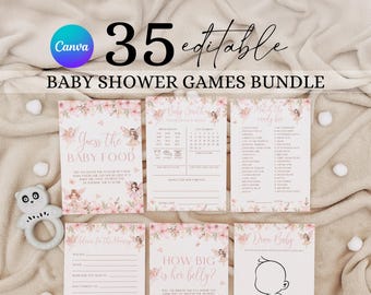 Pink Fairy Baby Shower Game Bundle, Floral Fairy Shower Game Kit, Little Fairy Baby Shower Games Package, Magical Fairy Baby Shower Game FY2