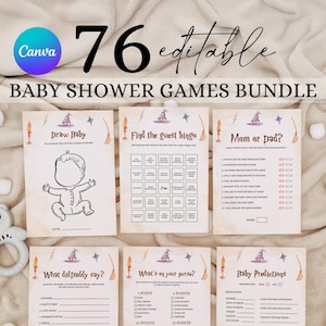 Wizard Baby Shower Games Editable Magic Baby Shower Game Bundle Magic School Baby Shower Games Pack Magical Shower Games Magical Shower QW1