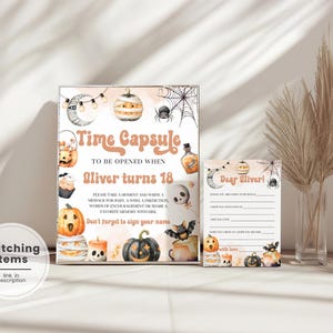 Spooky 1st Birthday Time Capsule, Halloween First Birthday Time Capsule, Printable Ghost 1st Birthday Time Capsule, Spooky One Keepsake KH1