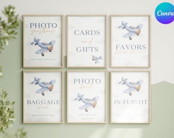 Time Flies 1st Birthday Table Sign, Airplane Birthday Table Favor Sign, Aviation 1st Bday Decoration, Plane Birthday Party Table Sign FL2