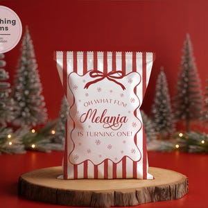 Julklappar med chipspåse – Vilket kul festtema (redigerbar Canva-mall) CK1