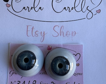 Ojos planos grises/azules de 20 mm para muñecas reborn. #3148