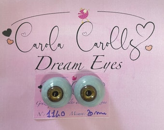 20 mm FLAT BROWN eyes for Reborn Dolls