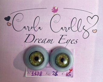 25 mm FLAT GREEN Eyes for Reborn Dolls - "Second Choice"