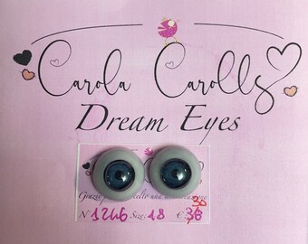 18 mm FLAT GRAY Eyes for Reborn Dolls - "Second Choice"