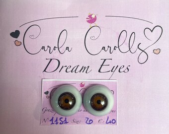 20 mm FLAT BROWN eyes for Reborn Dolls