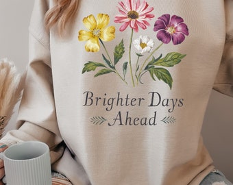Vintage Pressed Flowers Sweatshirt, Boho Cottagecore Crewneck, Pastel Botanical Floral Pullover, Fairycore Oversized Wildflowers Sweatshirt
