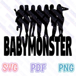 Digitale BABYMONSTER Laser Cut-Dateien (svg, png, pdf) Kpop Girl-Gruppe