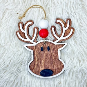 Reindeer Ornament | Wooden Christmas Ornament | Children Ornament | Personalize