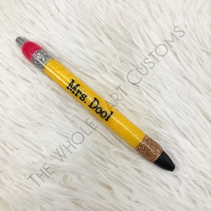 Pencil Pen | Custom Personalized Glitter Pencil Ink Joy Gel Pen | Teacher Appreciation
