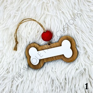 Dog Bone Ornament | Wooden Christmas Tree Ornament | Personalize