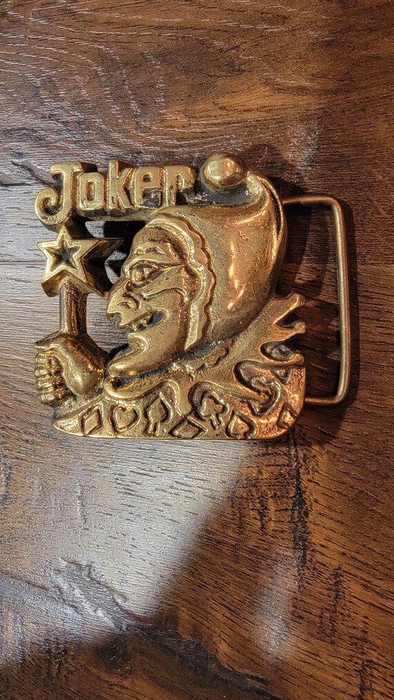 Joker Vintage Rare Amico Solid Brass JOKER Belt Bu