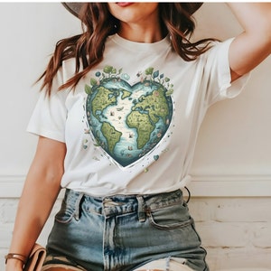 Earth Day Shirt, Earth Day Heart T shirt, Earth Love, Mother Earth Gift