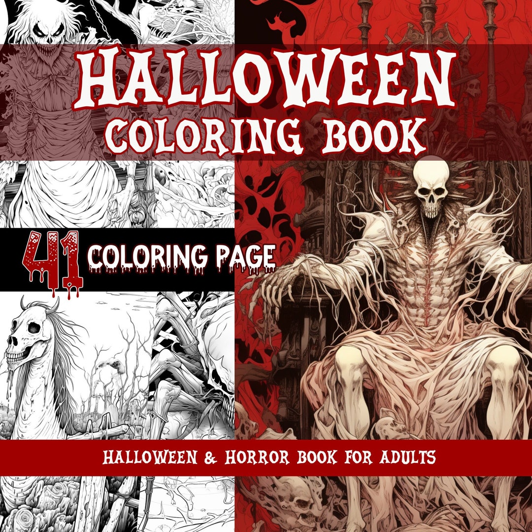 41 Chaos of Halloween: Horror Coloring Book for Adults Coloring Pages ...
