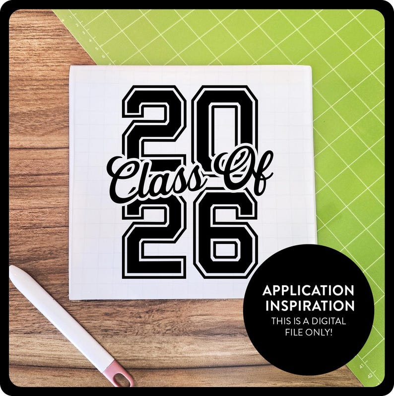 Senior 2026 SVG, Class of 2026 digital design, perfect for Graduation shirts, Senior Year shirts, Senior 2026 decals, and 2026 sublimation projects. This trendy Senior SVG is ideal for Cricut and Silhouette users, great for senior scrapbook pages, graduation gifts, and custom Senior Year High School or College apparel. Use this Digital Scrapbook PNG for DIY crafts, Senior 2026 stickers, or personalized Class of 2026 gifts. Perfect gift idea for a 2026 graduate—stylish, versatile