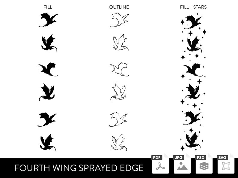Fourth Wing Sprayed Edge SVG Etsy Australia