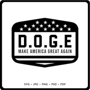 D.O.G.E SVG Abteilung für Regierungs-Effizienz Trending Shirt Design Donald Trump 2025 machen Amerika wieder großartig Trump inspiriert DOGE Aufkleber
