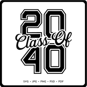 Class of 2040 SVG Grow with Me Shirt Decal School Memory Shirt, First Day of School Shirt, School Scrap Book Cricut Cut File, Back to School