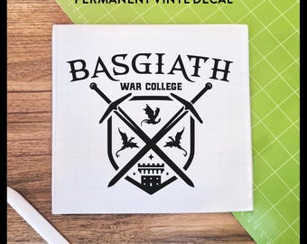 Fourth Wing Basgiath War College Vinyl Decal - Book Lover Gift