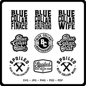 Blue Collar Man T-Shirt SVG Bundle: Lineman, Electrician, Construction Worker (Digital Download)