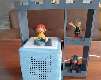 Tonie Kasteel | Toniebox Opbergdoos | Toniebox Houder + Opbergvakken voor Tonies | Gepersonaliseerde tekst op de voorkant | Tonie Plank
