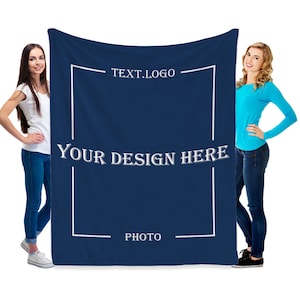 Logo Text Personalized Blanket,Custom Business Company Gift Throw,Home Decor, Image Photo Minky Blanket,Gift For Customers,Christmas Present