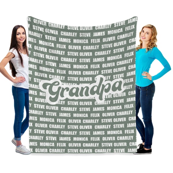 Personalized Family Name Blanket, Custom Text Throw, Adults/Kids Grandma-Grandpa Blanket, Fleece,Sherpa,Minky Baby Blanket.Christmas Present