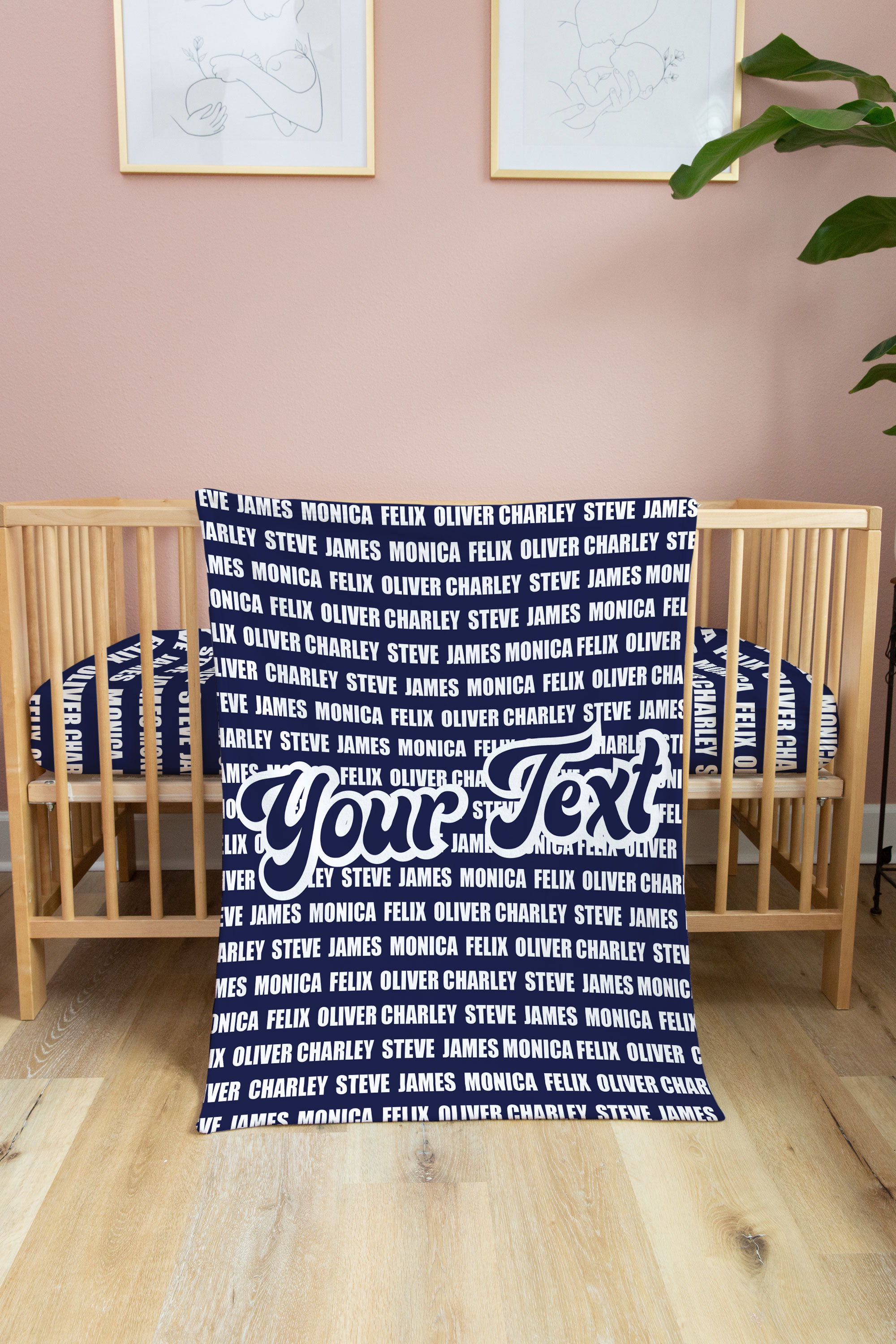 Blanket With Name All Over It Personalized Family Name Blanket, Custom Text Throw, Adults/kids