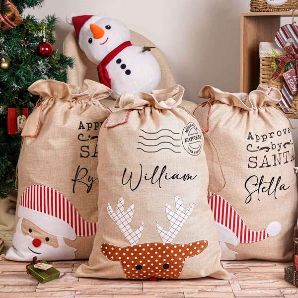 Personalised Santa Sack, Christmas Sack, Personalised Christmas Toy Sack, Burlap Gift Bag, Jute Gift Bag, Christmas Gift Bag, Xmas