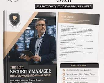 Intervjufrågor och svar för säkerhetschef 2026 PDF | 25 praktiska frågor och exempelsvar | Intervjuguide för kontochef