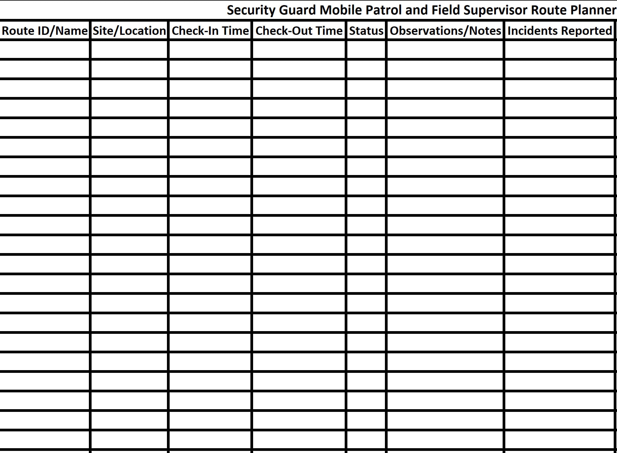 Security Guard Mobile Patrol and Field Supervisor Route Planner - Etsy