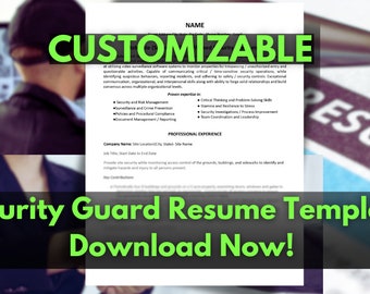 Plantilla de currículum para oficial de seguridad profesional