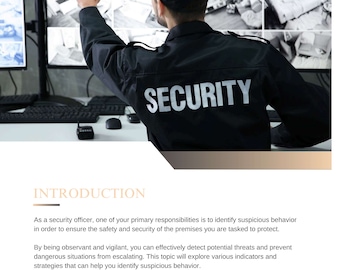 Guía del oficial de seguridad para tratar con personas sospechosas